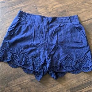 Lace Navy Blue Shorts